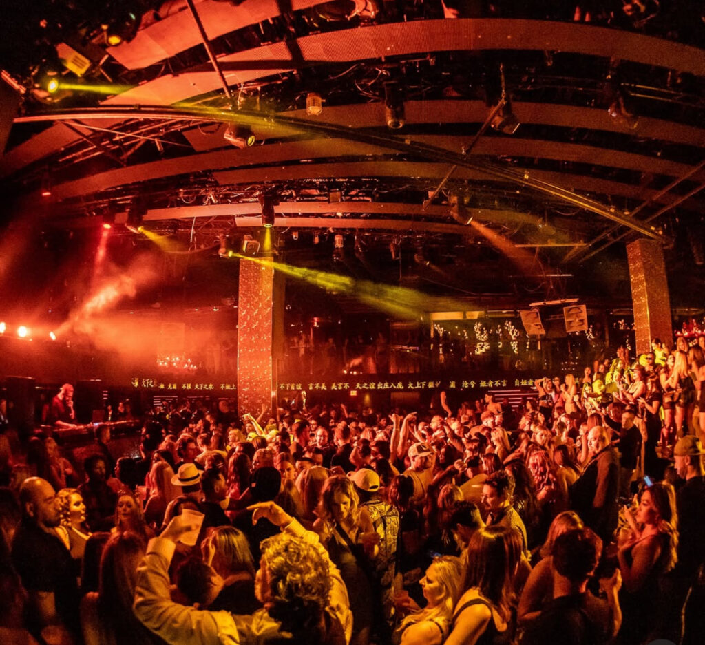 Group entering Las Vegas nightclub for free with no cover charge
